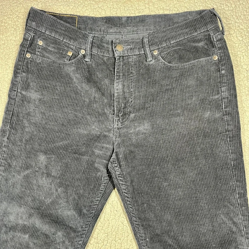 Levis 514 Straight Fit Corduroy Pants Mens 33x32 Navy Blue Stretch 00514-0729